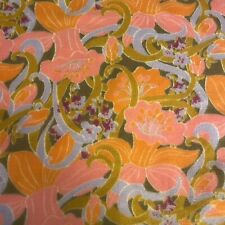 Vtg Pierre Cardin For Fieldcrest Blanket Floral 60s 70s 84x104 Queen Pink Orange picture