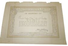 WWI Army KIA Killed in Action Named Memory Certificate 307th Infantry Regiment picture