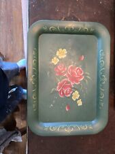 Vintage metal serving tray floral  picture