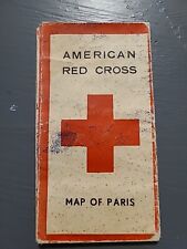 Vtg 1944 WWII AMERICAN RED CROSS Map of Paris picture