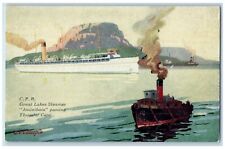 c1910 C.P.R. Great Lakes Steamer Assiniboia Thunder Cape Ferry Cruise Postcard picture