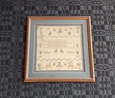 Early 19th C Antique Eleanor Gamby 14th Year 1819 Deer Needlework Sampler picture