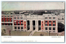 c1910 C.P.R. Depot Winnipeg Manitoba Canada Antique NV Titzell Postcard picture