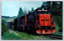 Mica WA-Washington, Western Pacific GP40, Freight Train, Hills, Postcard c1982 picture