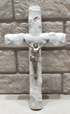 Antique Marble Cross White Sliver Hand Made Sculpture Holly Land Altar Sacred picture