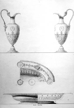 Sketch of cruets and tray used at the Emperor�s coronation