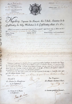 Boat license granted by the Emperor during the Continental Blockade