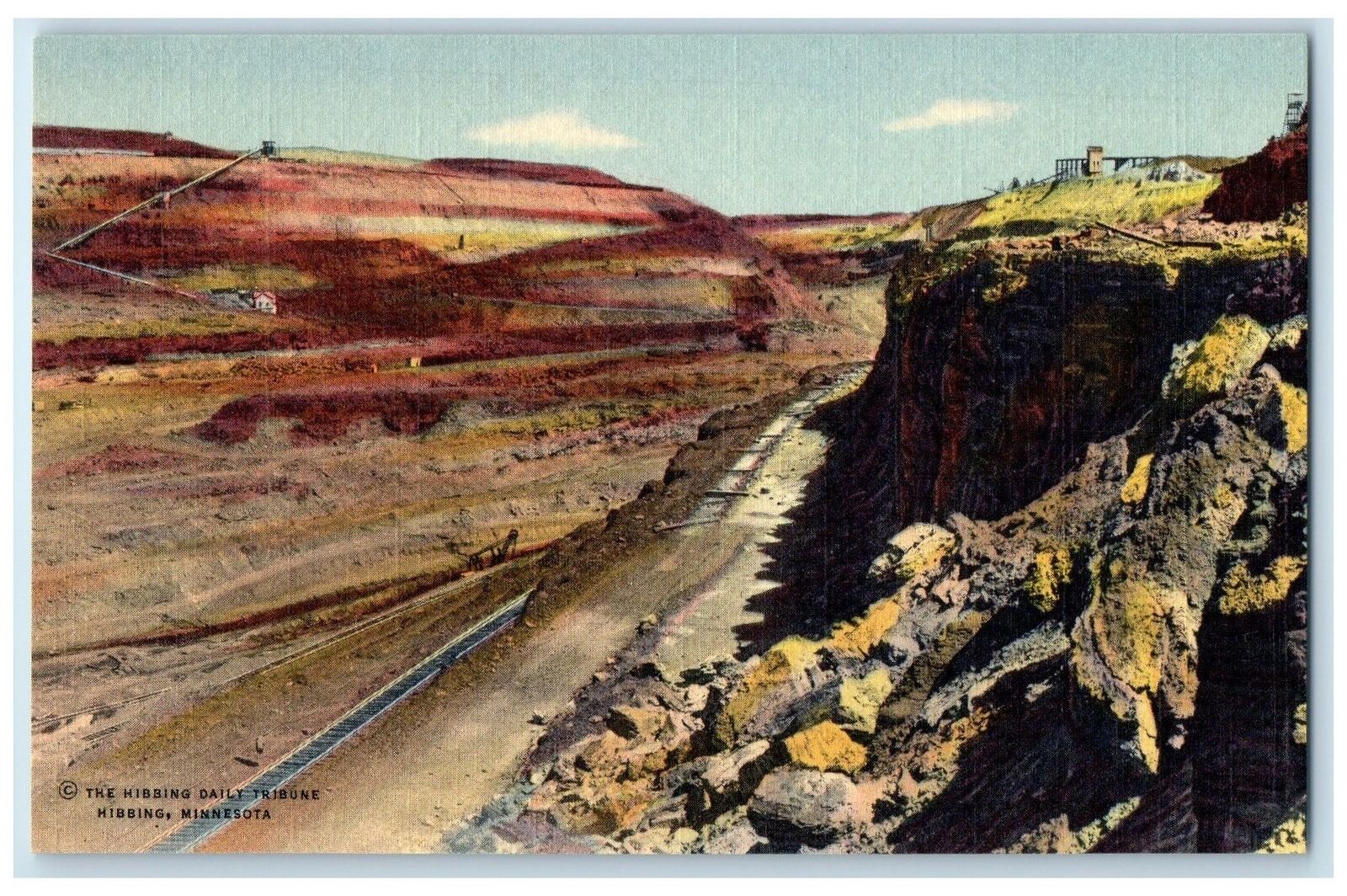 c1940\'s Sellers Webb Weggum Mine Gigantic Conveyor Hibbing Minnesota MN Postcard