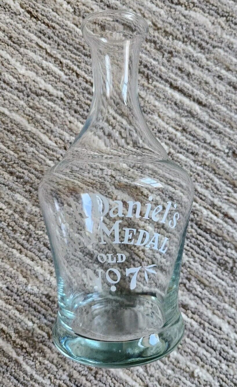 1980s Jack Daniels Old No. 7 Gold Medal Glass Bottle Decanter