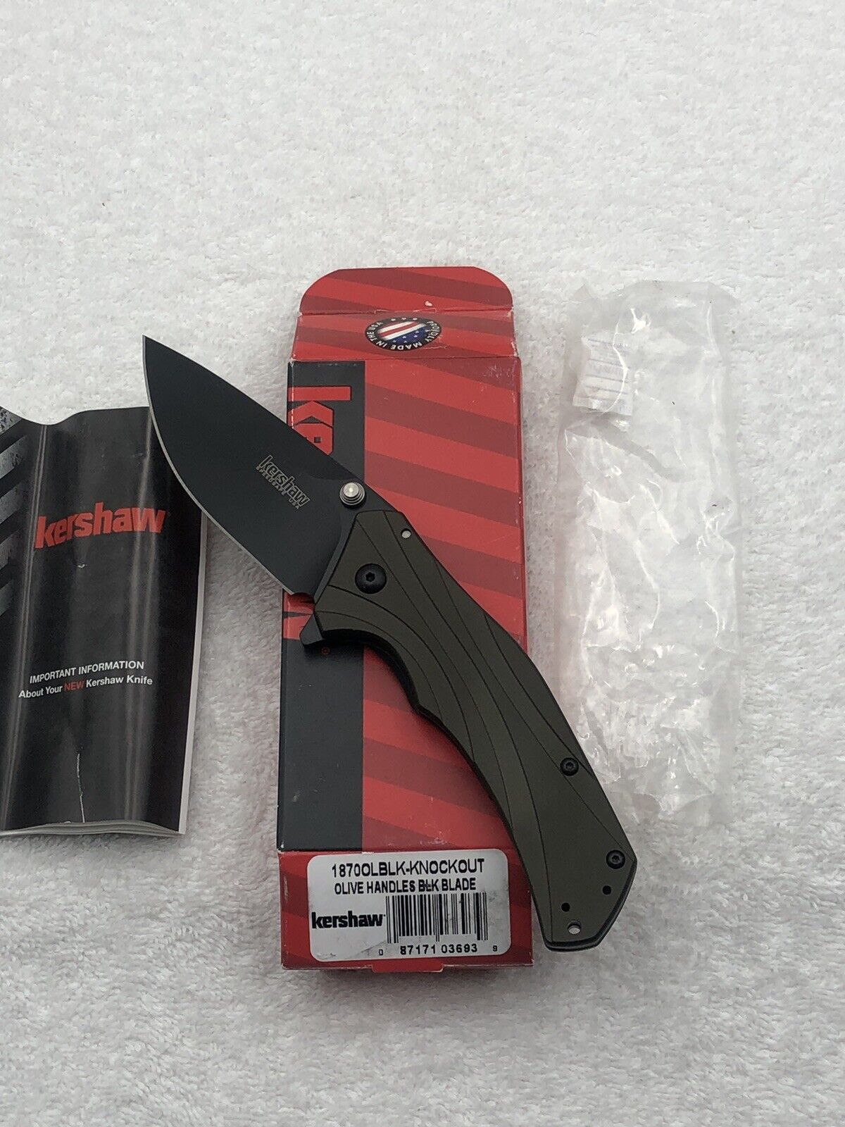 Kershaw 1870 OLBLK Knockout Assist Open Knife NIB Made In USA Discontinued
