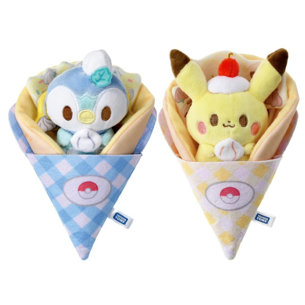 Pokemon Peaceful Place Pokepeace Pikachu＆ Piplup set Kurukuru Crepe Stuffed jp