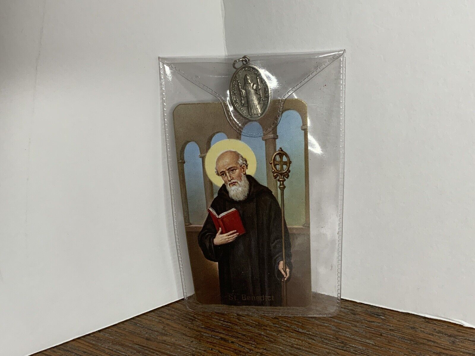St. Benedict Patron Saint Of A Happy Death Medal Prayer Card & Token