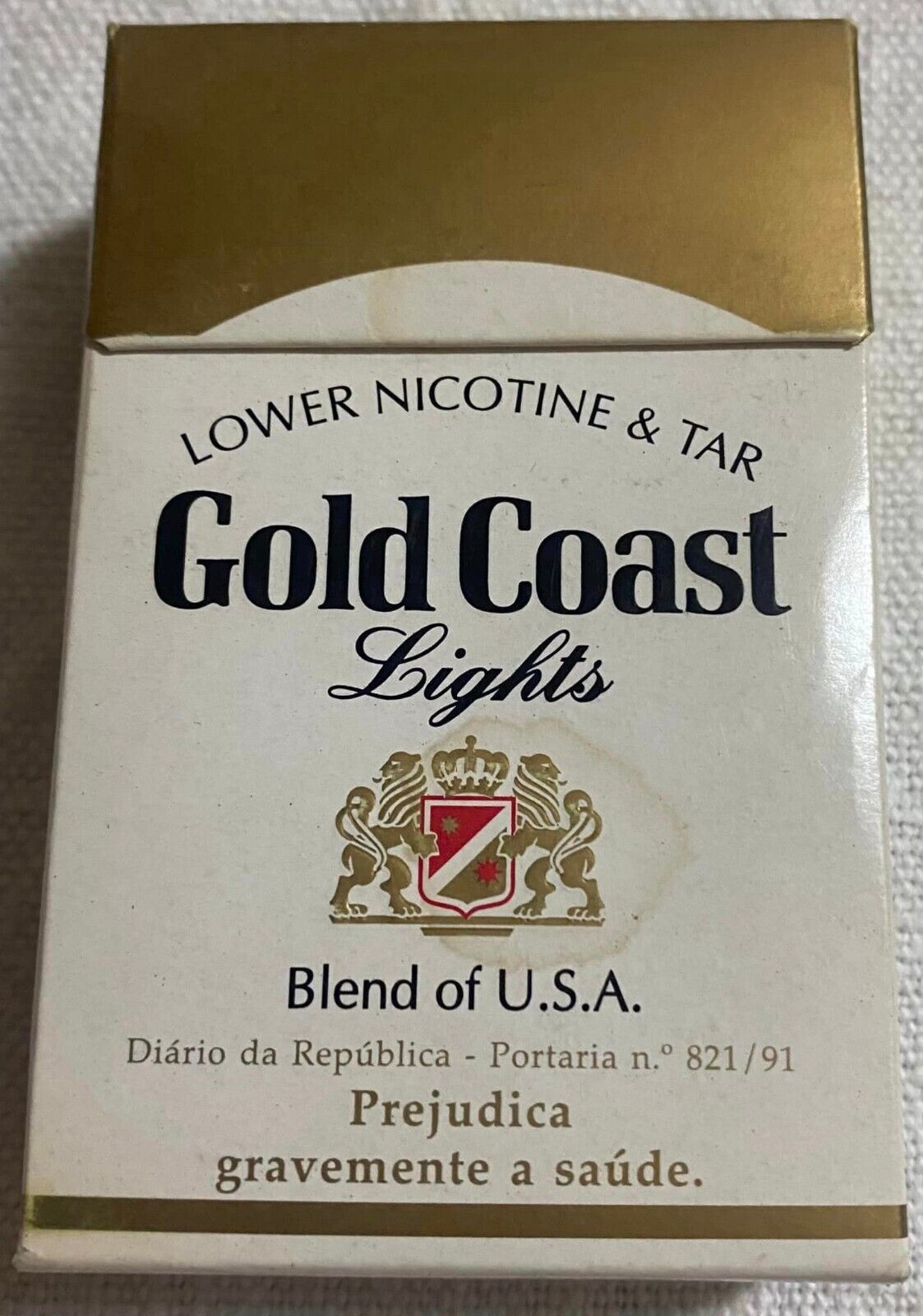Vintage Gold Coast Lights Filter Cigarette Cigarettes Cigarette Paper Box Empty