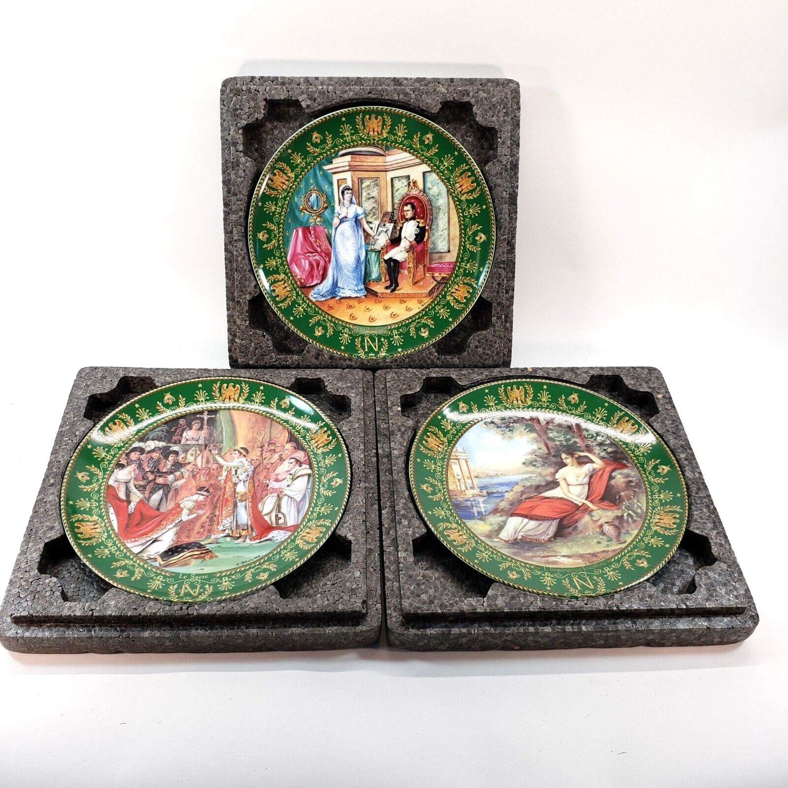Set of 3 Josephine et Napoleon D\'Arceau L. & Fils Numbered Collectors Plates COA
