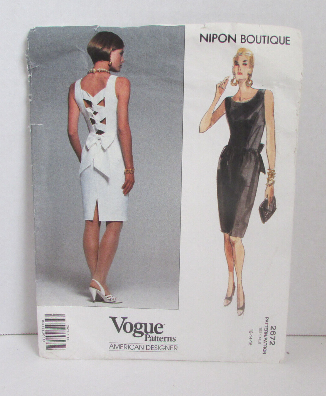 Vogue Pattern #2672 Misses\' Dress Nipon Boutique Sz 12 - 16 - UNCUT
