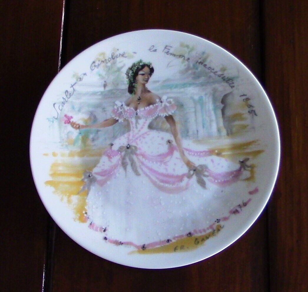 Limoges les Femmes Du Siecle Collector Plate, Women of the Century- 1865 Scarlet