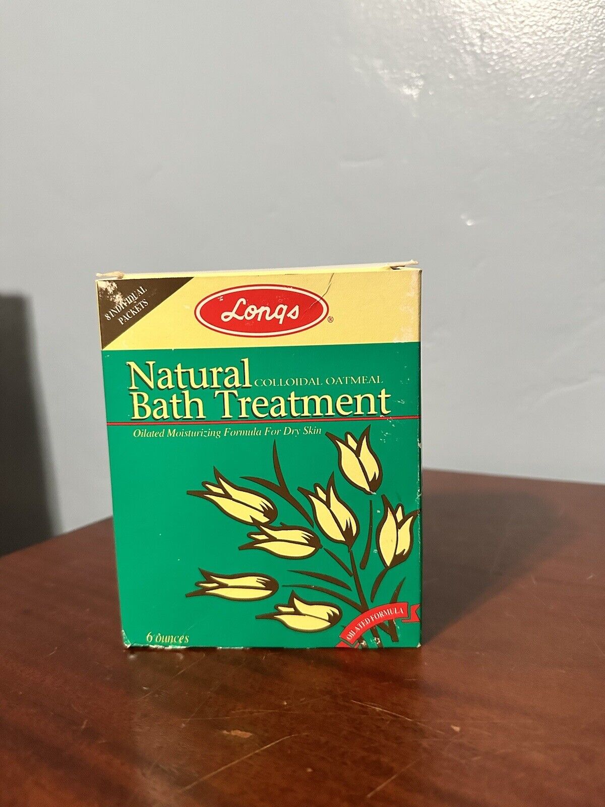Vintage Longs Drugs Natural Colloidal Oatmeal Bath Treatment 8 Packets Decor