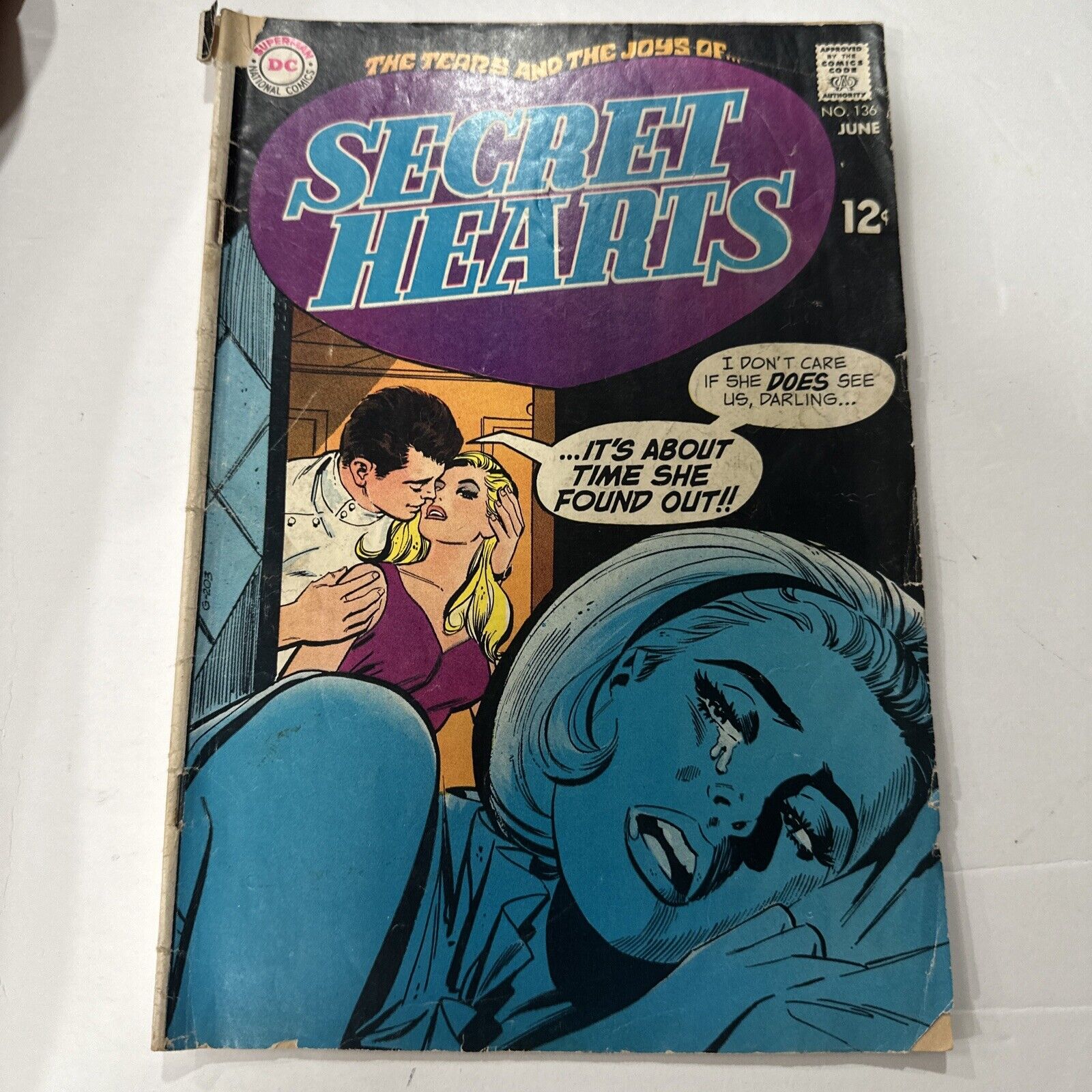Secret Hearts #136 DC 1969 Vintage Silver Age Romance Comic Book