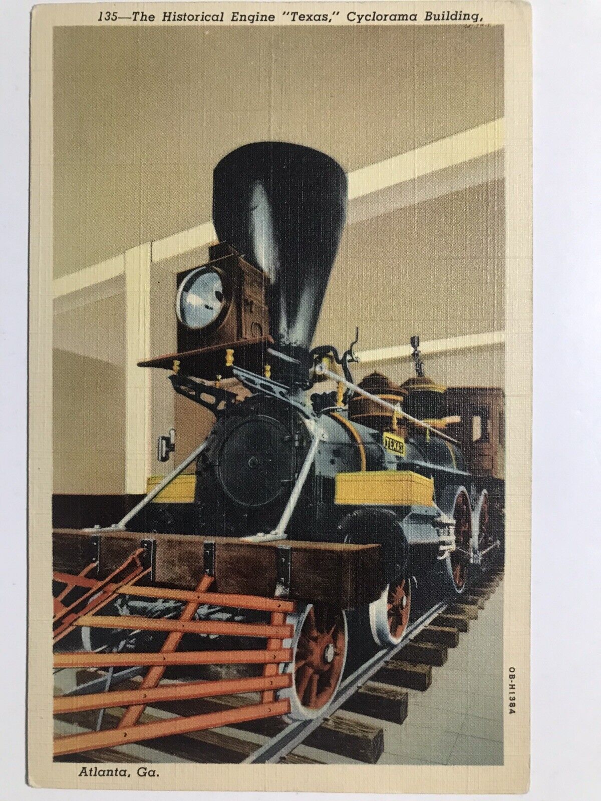 1940 The Historical Engine Texas Cyclorama Building Postcard