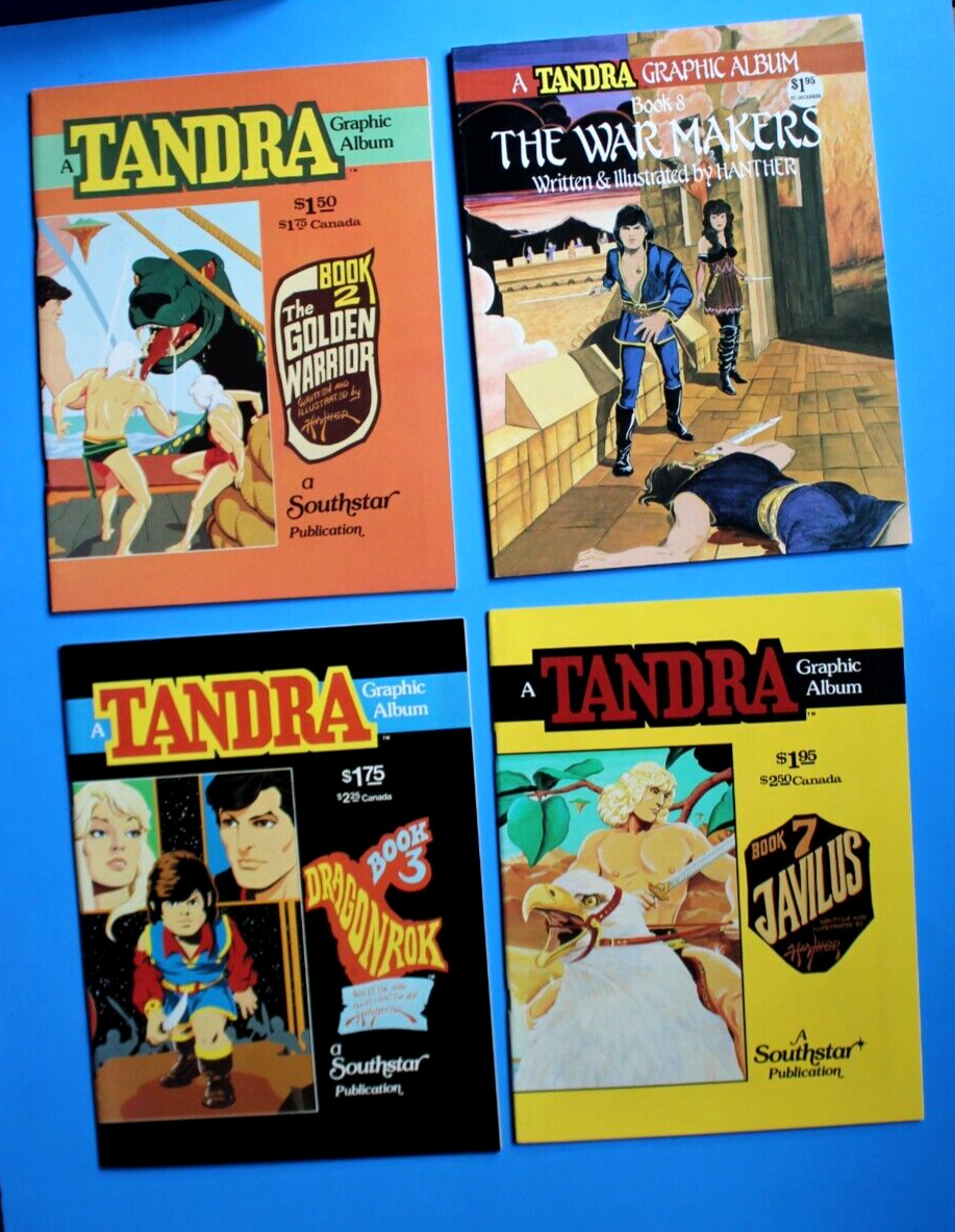Tandra Comic Books -  8 Books -  Hanther - Large Format - Vintage 1979-1985