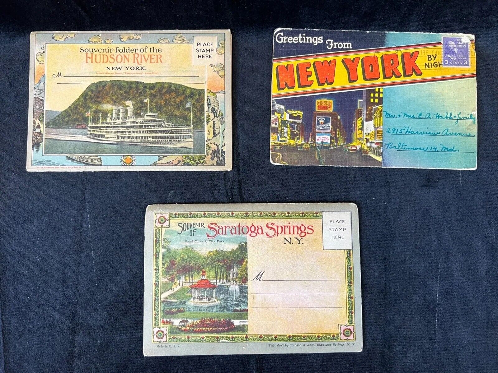 Lot of 3 Vintage Postcards of New York\'s Cities Landscape Accordion Fold