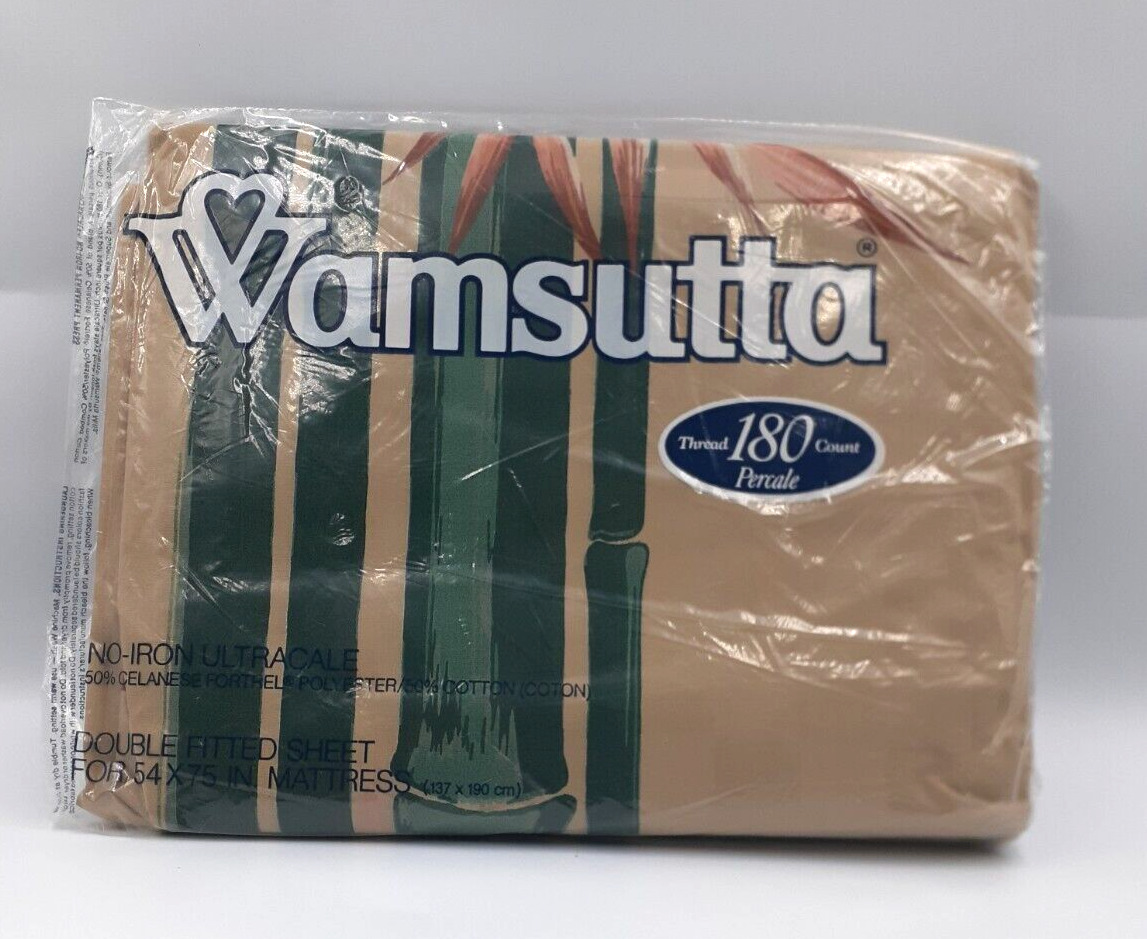 Vintage WAMSUTTA Bengal Full Fitted Sheet Multicolor Print Made in USA NWT
