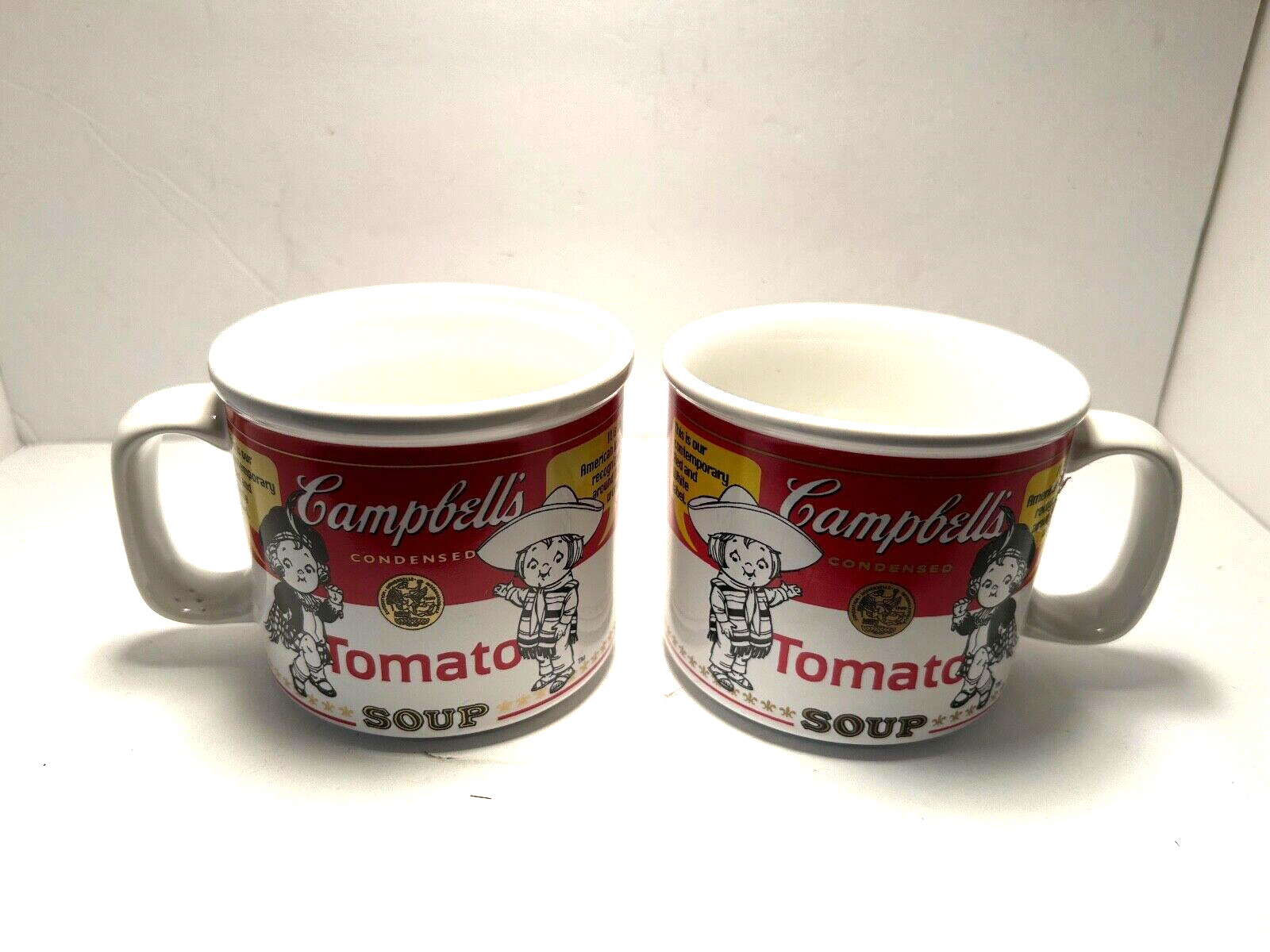 Campbells Tomato Soup Vintage Large Mugs Westwood 1999 Set of 2  Black n White