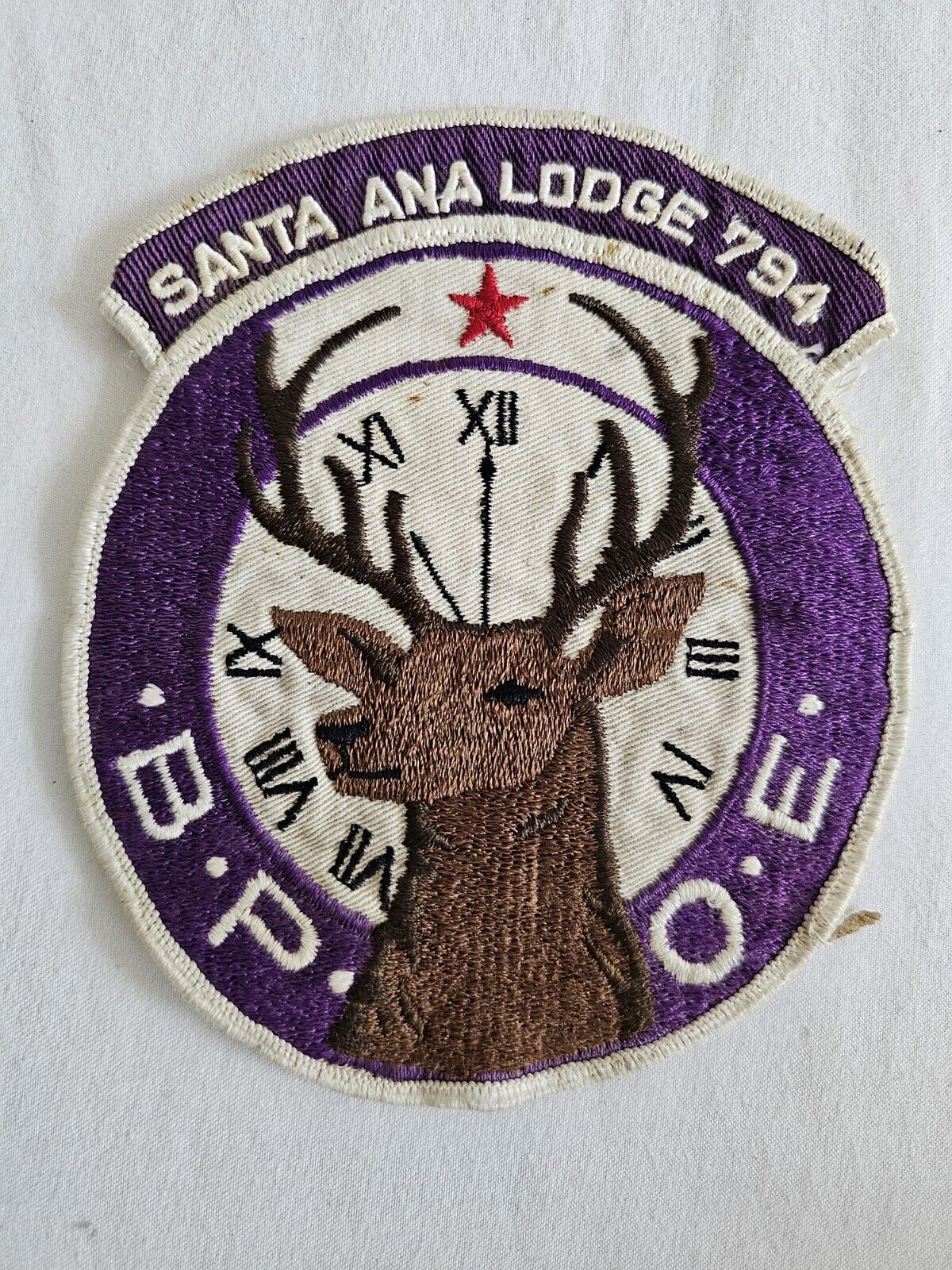 BPOE Elks 5.5 inch Patch Benevolent Order Of Elks 11th Hour Clock VTG