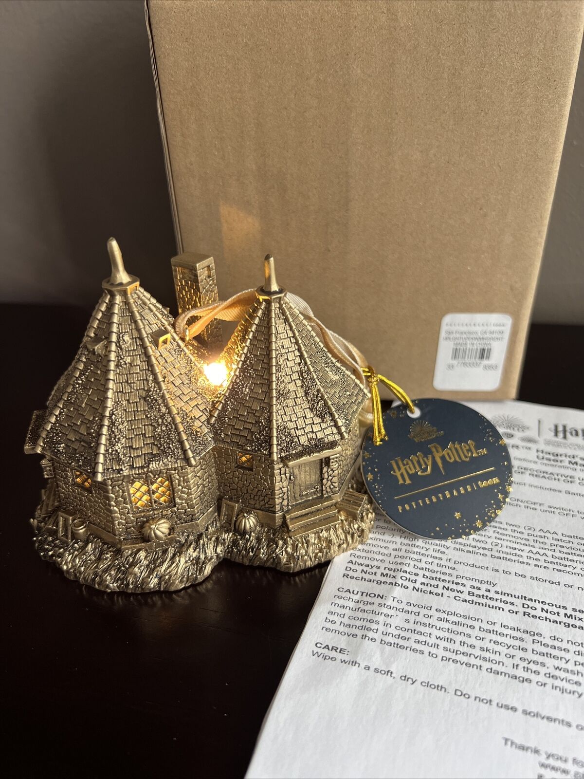New Pottery Barn Teen Harry Potter Light-Up Ornament - Hagrid’s Hut - NWT NIB