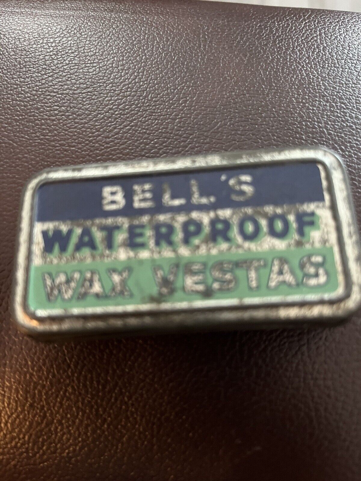 Bells Waterproof Wax Vestas Tin Striker Matches Australia WWII