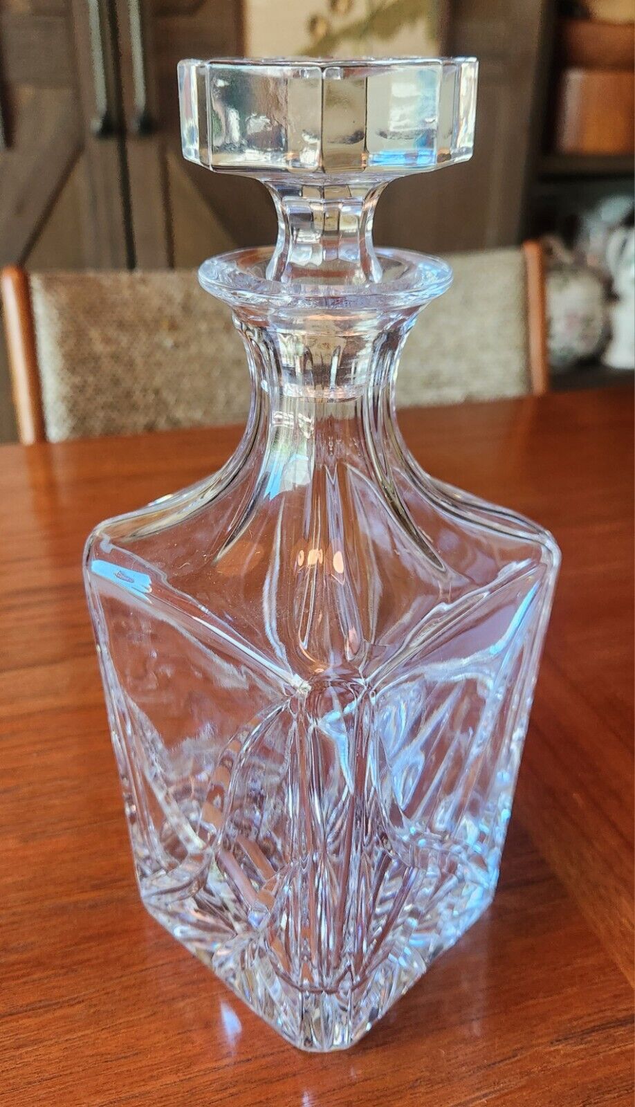 GORHAM Lead Crystal Cut Square Decanter MONTE CARLO Pattern 