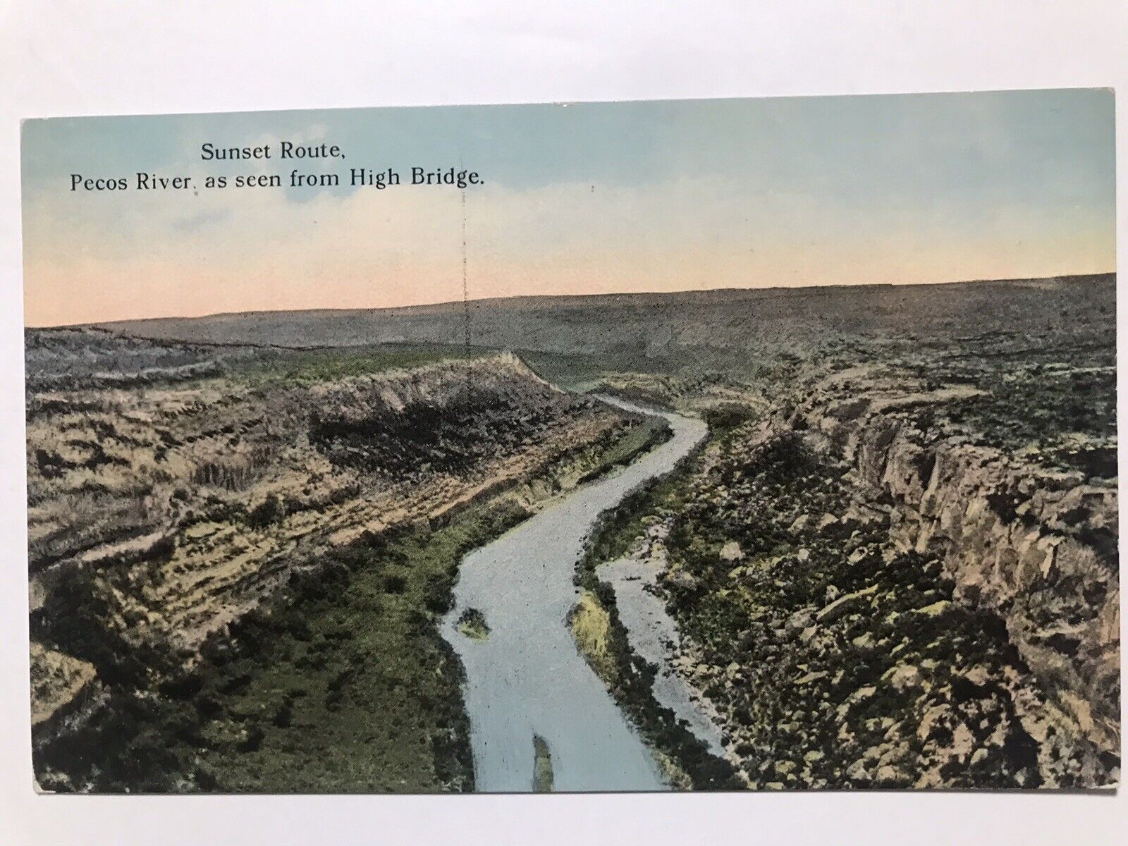 1920 Sunset Route Pecos River High Bridge Postcard