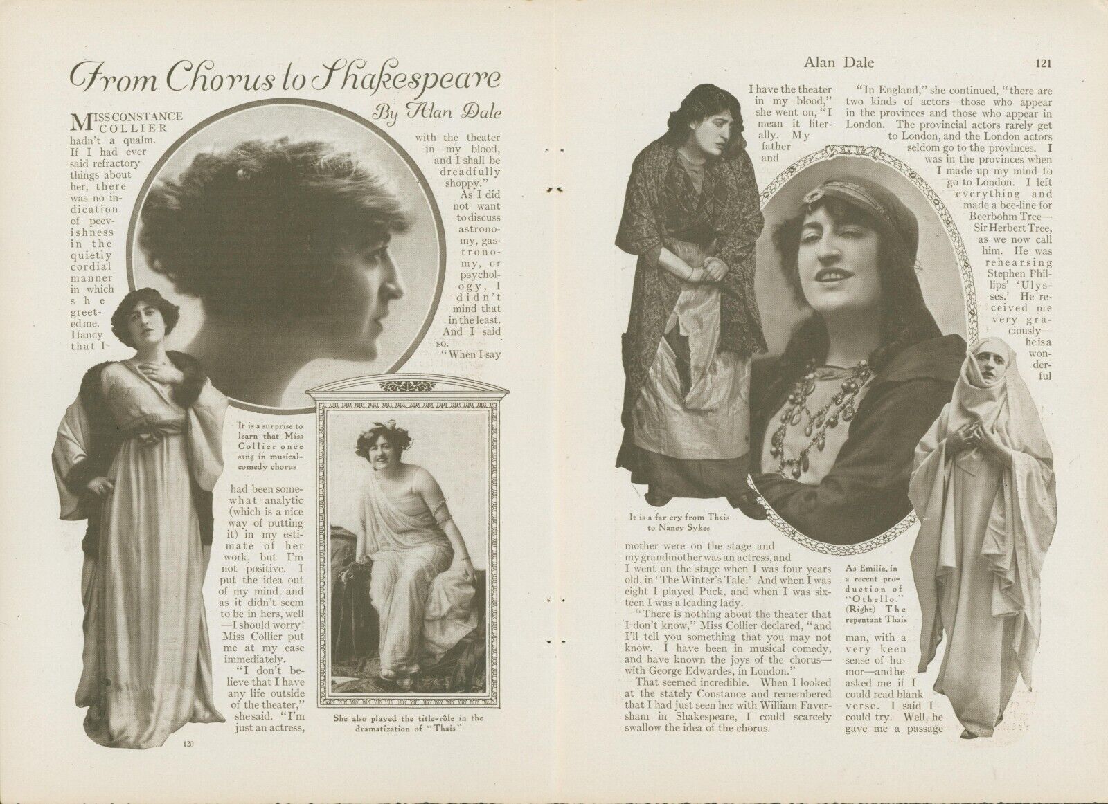1914 Constance Collier Louise Dresser Rita Jolivet Alan Dale Vtg Print Story CO6