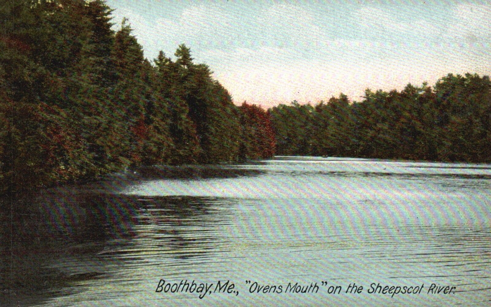 Postcard ME Boothbay Maine Ovens Mouth Sheepscot River UDB Vintage PC f8187