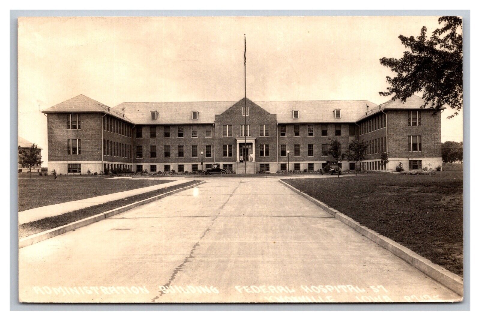 Knoxville IA Iowa Federal Hospital RPPC Real Photo Postcard Posted 1946