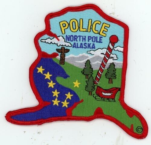 ALASKA AK NORTH POLE POLICE NICE STATE SHAPED SHOULDER PATCH SHERIFF