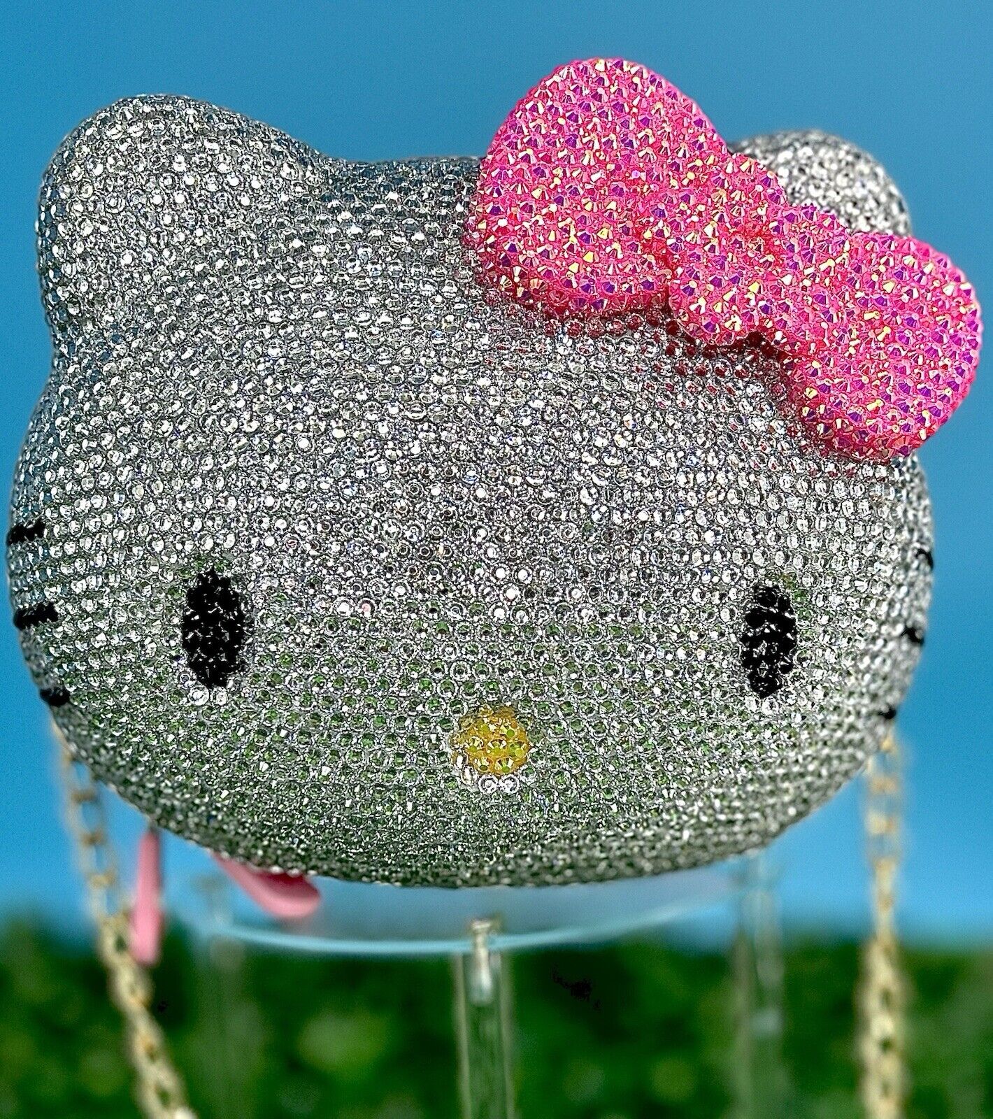 HELLO KITTY BEDAZZLED BLING DIAMOND CRYSTAL CLUTCH PURSE BRIDE BRIDESMAID GIFT 