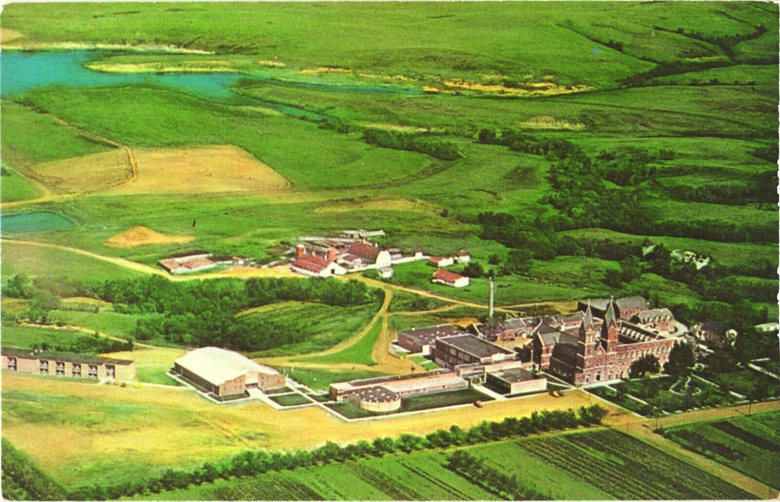 Bird\'s Eye View of Assumption Abbey, Richardton, North Dakota Postcard
