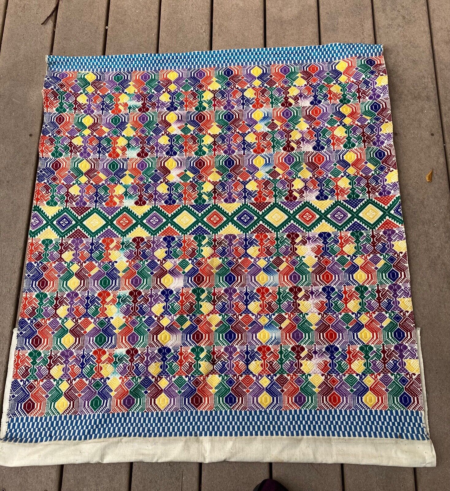 Guatemalan hand-woven vintage textile from village of Totonicapan