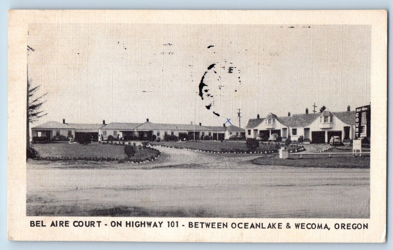 Wecoma Oregon Postcard Bel Aire Court Building Exterior View 1953 Vintage Posted