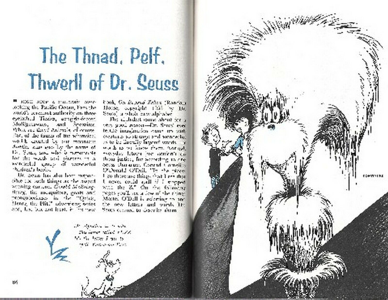 DR SEUSS 1956  PICTORIAL THEODOR GEISEL - THNAD PELF THWERLL BOOK ART SAMPLES