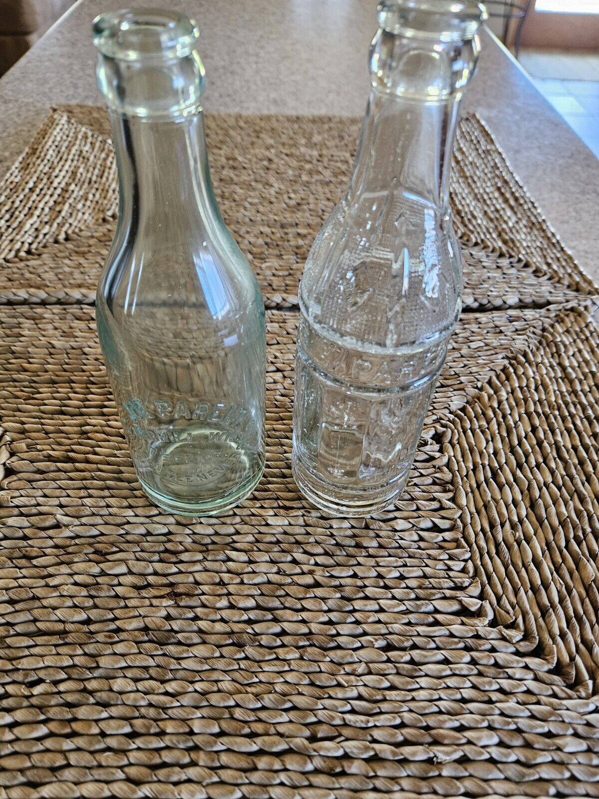 RARE Lot of 2 Vintage Merrill Wisconsin - Joe Parent Beverages Bottles