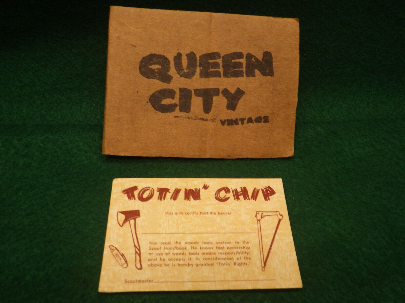 Vintage Circa 1970 Totin' Chip card BSA Boy Scouts Unissued
