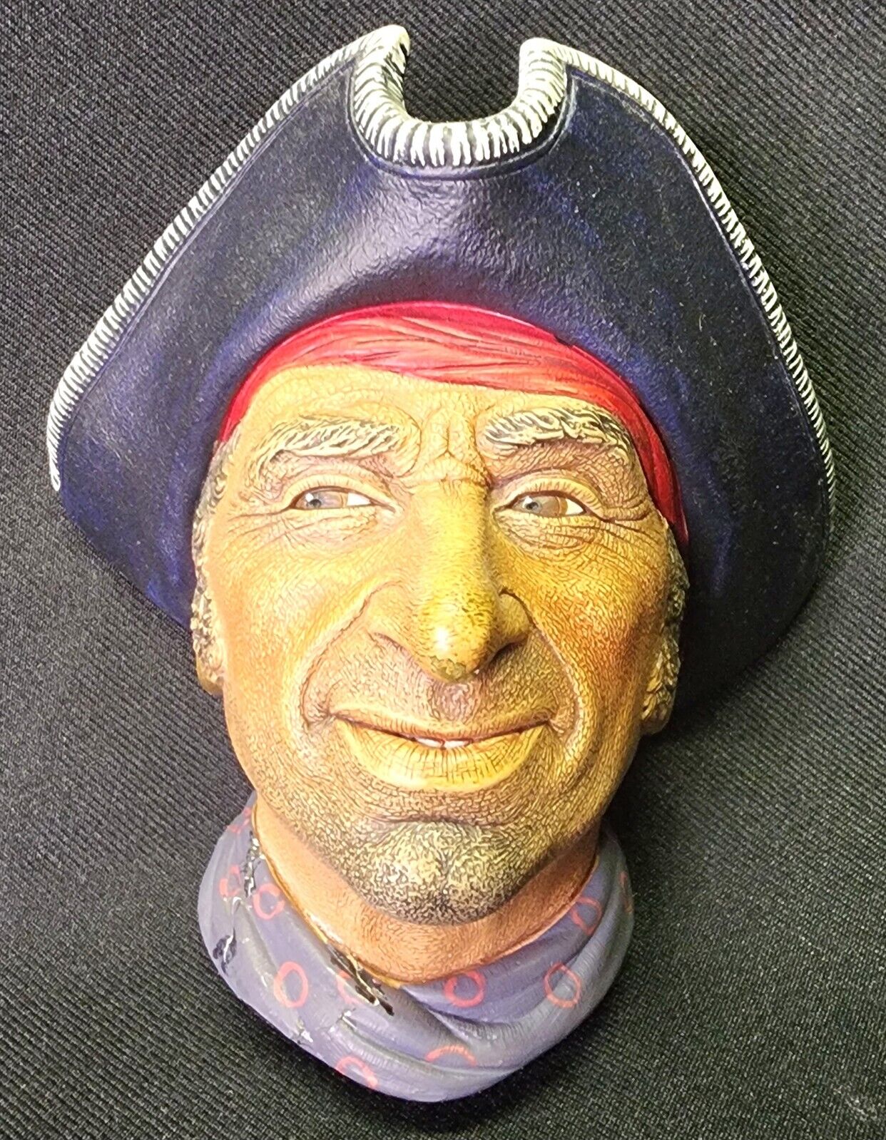 Vintage Bossons England Captain Kid Privateer Wall Hanging Chalkware Head 1982