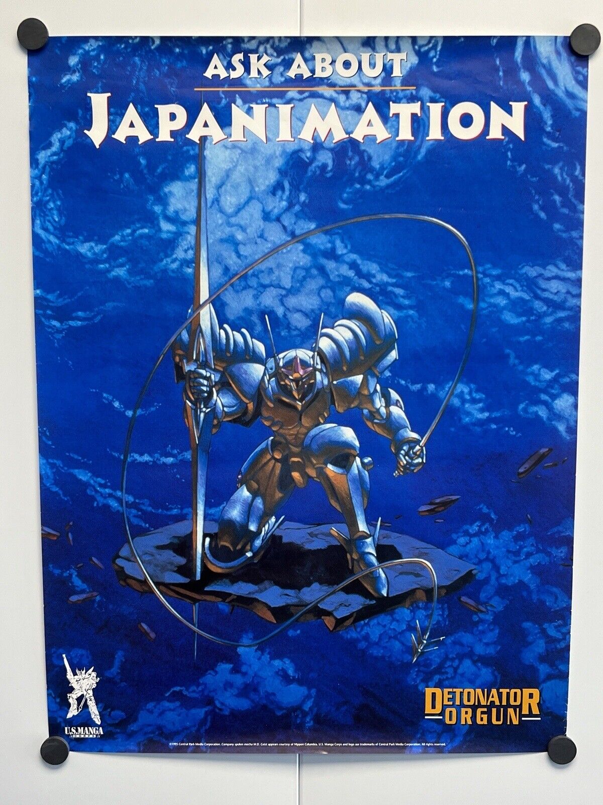 Vintage 1995 Japanimation Detonator Orgun Anime Retailer Poster 18x24 NM/M