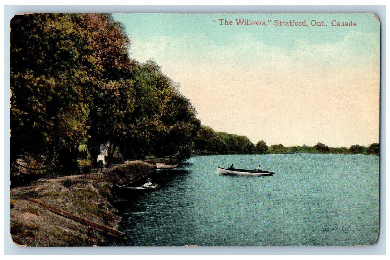 Stratford Ontario Canada Postcard View of The Willows 1913 Antique Posted