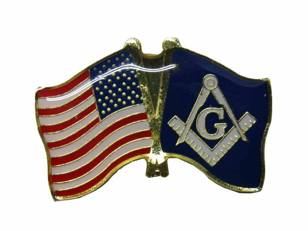 USA American Mason Masonic Friendship Flag Bike Motorcycle Hat Cap lapel Pin