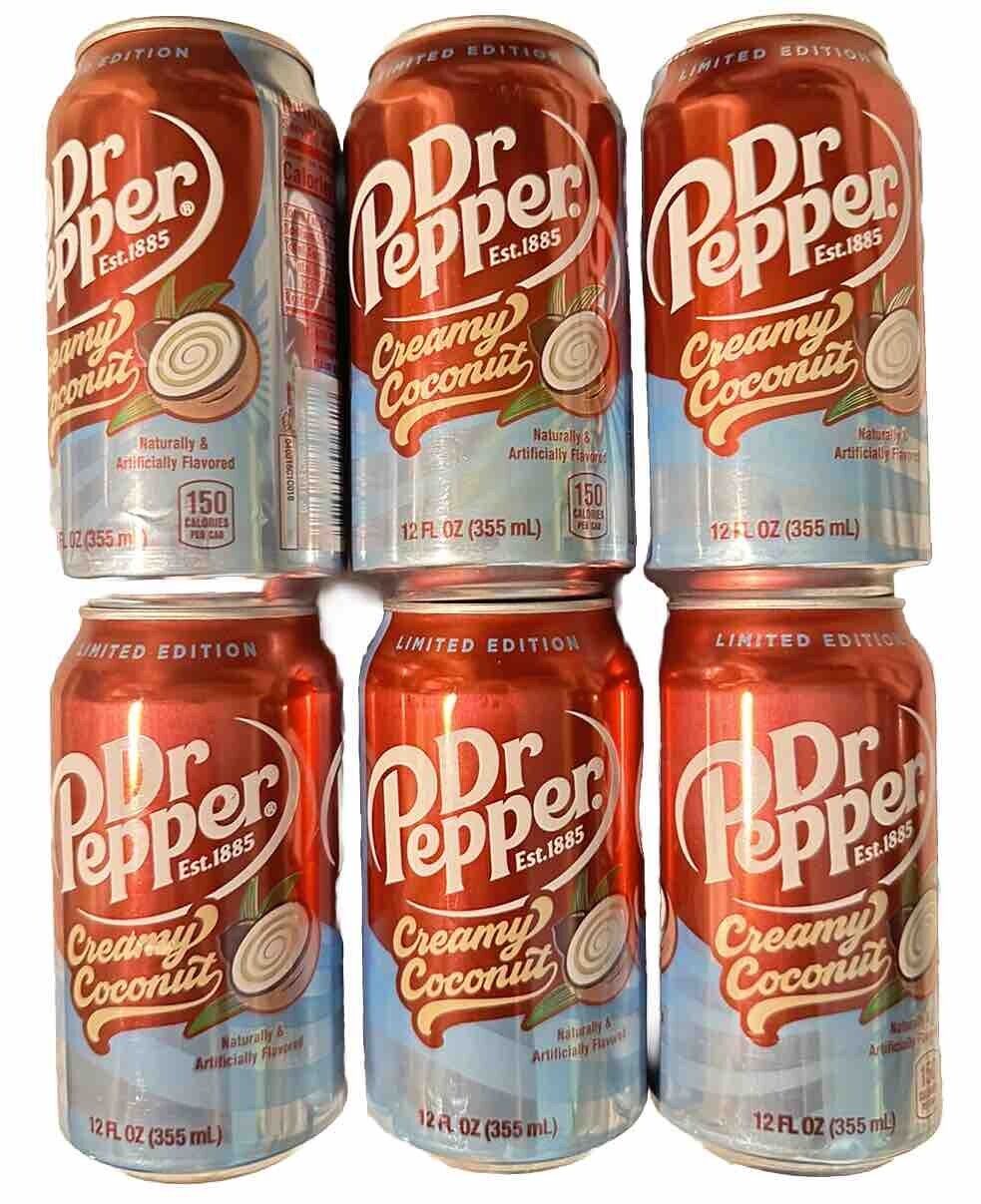 6 Pack Of Dr. Pepper Creamy Coconut 12oz Cans 2024 Limited Edition 