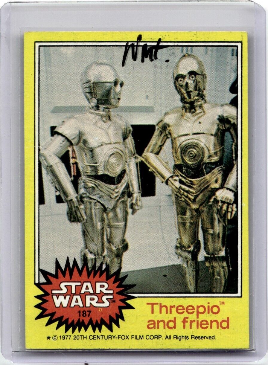 1977 Topps Star Wars Yellow Ex-Mint Threepio and Friend CP30 #187