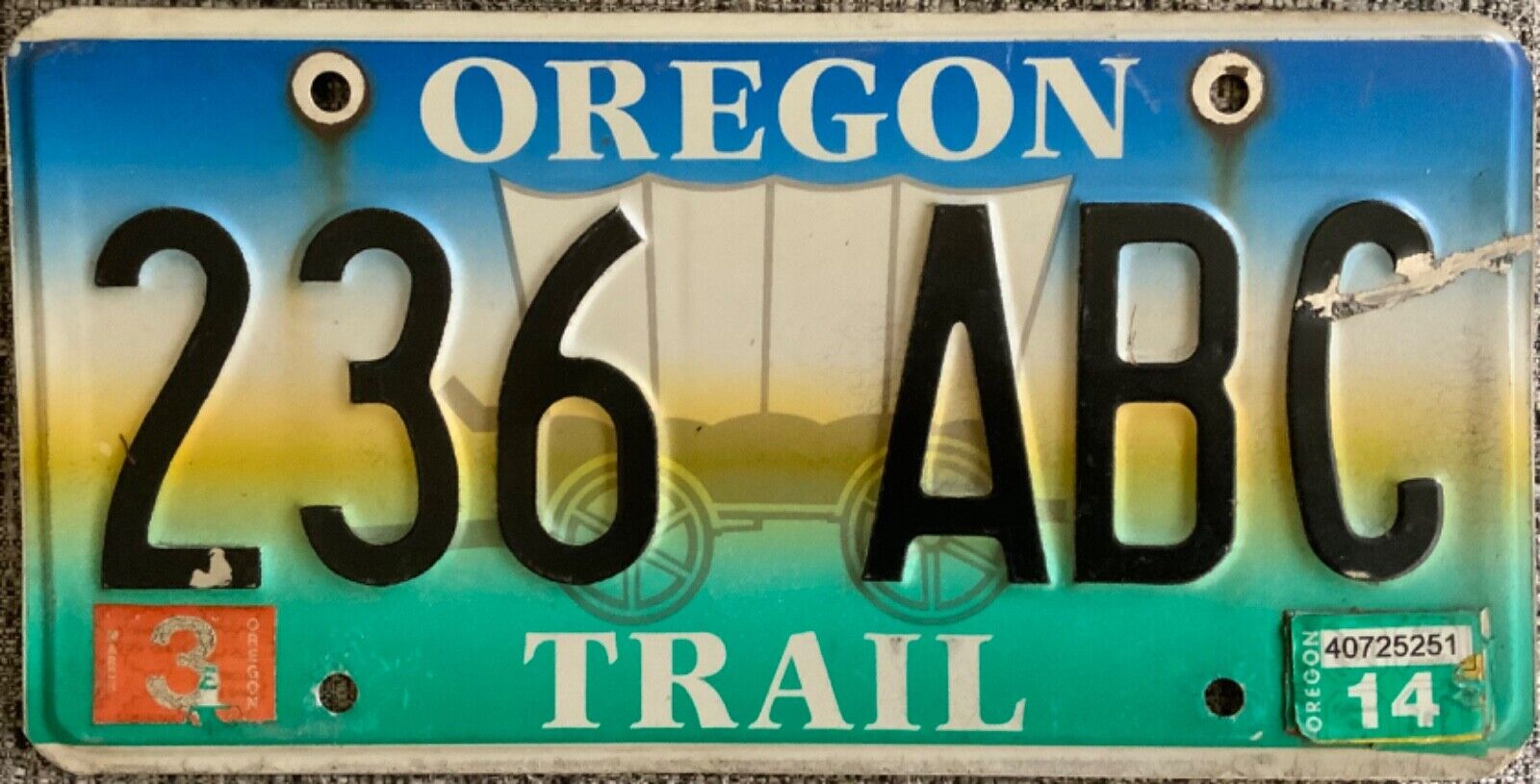 VARIOUS PLATE NUMBERS Oregon Trail passenger blue green yellow 1990s 2000s